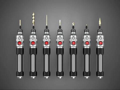 CORDLESS ELECTRIC MINI ROTARY TOOL PEN DRILL TIP BIT BORE KIT 3D Model
