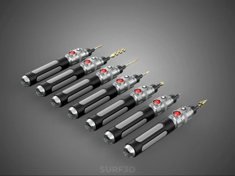 CORDLESS ELECTRIC MINI ROTARY TOOL PEN DRILL TIP BIT BORE KIT 3D Model