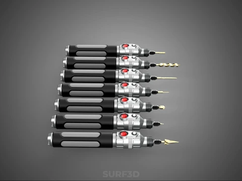 CORDLESS ELECTRIC MINI ROTARY TOOL PEN DRILL TIP BIT BORE KIT 3D Model