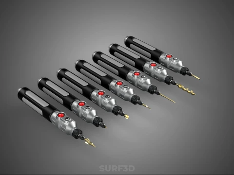 CORDLESS ELECTRIC MINI ROTARY TOOL PEN DRILL TIP BIT BORE KIT 3D Model