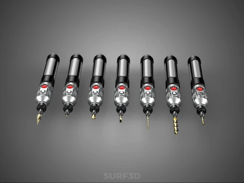 CORDLESS ELECTRIC MINI ROTARY TOOL PEN DRILL TIP BIT BORE KIT 3D Model