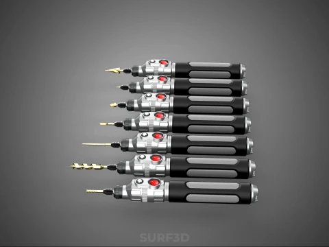 CORDLESS ELECTRIC MINI ROTARY TOOL PEN DRILL TIP BIT BORE KIT 3D Model