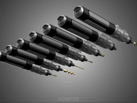 CORDLESS ELECTRIC MINI ROTARY TOOL PEN DRILL TIP BIT BORE KIT 3D Model