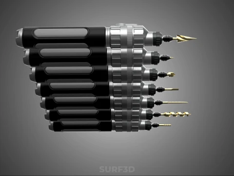 CORDLESS ELECTRIC MINI ROTARY TOOL PEN DRILL TIP BIT BORE KIT 3D Model