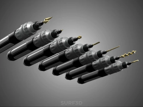 CORDLESS ELECTRIC MINI ROTARY TOOL PEN DRILL TIP BIT BORE KIT 3D Model