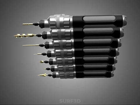 CORDLESS ELECTRIC MINI ROTARY TOOL PEN DRILL TIP BIT BORE KIT 3D Model
