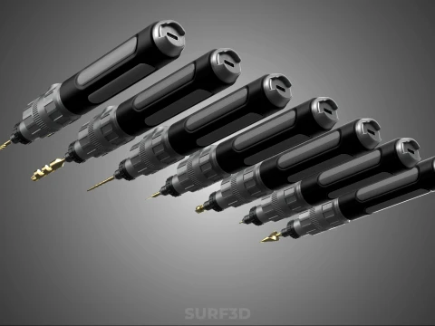CORDLESS ELECTRIC MINI ROTARY TOOL PEN DRILL TIP BIT BORE KIT 3D Model