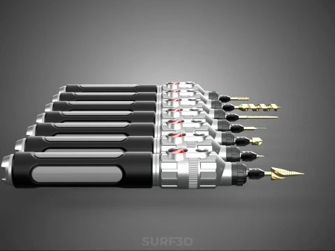 CORDLESS ELECTRIC MINI ROTARY TOOL PEN DRILL TIP BIT BORE KIT 3D Model
