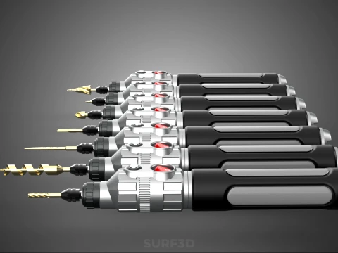 CORDLESS ELECTRIC MINI ROTARY TOOL PEN DRILL TIP BIT BORE KIT 3D Model