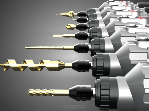 CORDLESS ELECTRIC MINI ROTARY TOOL PEN DRILL TIP BIT BORE KIT 3D Model