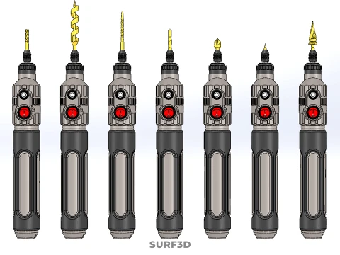 CORDLESS ELECTRIC MINI ROTARY TOOL PEN DRILL TIP BIT BORE KIT 3D Model
