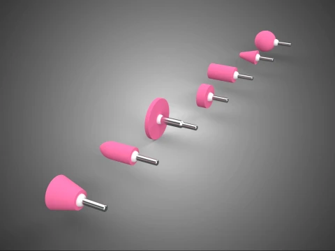 PINK MOUNTED GRINDING POINT STONE BIT CERAMIC WHEEL DIE HEAD TIP 3D Model
