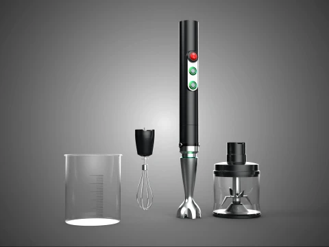 HANDDOMPELMENGERSSET WHISK VOEDSELHAKPER BEKERBEVESTIGING 3D Model