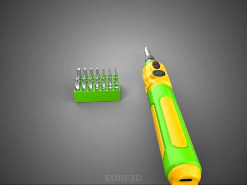 CORDLESS DRILL SCREWDRIVER SCREW DRIVER PEN HAND TOOL BIT SET 3D Model
