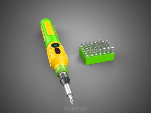 CORDLESS DRILL SCREWDRIVER SCREW DRIVER PEN HAND TOOL BIT SET 3D Model