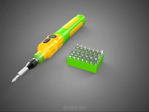 CORDLESS DRILL SCREWDRIVER SCREW DRIVER PEN HAND TOOL BIT SET 3D Model