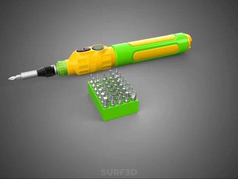 CORDLESS DRILL SCREWDRIVER SCREW DRIVER PEN HAND TOOL BIT SET 3D Model