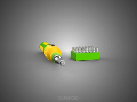 CORDLESS DRILL SCREWDRIVER SCREW DRIVER PEN HAND TOOL BIT SET 3D Model