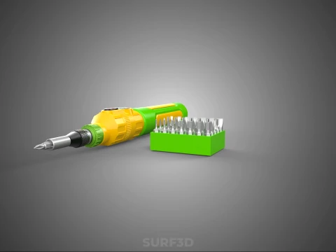 CORDLESS DRILL SCREWDRIVER SCREW DRIVER PEN HAND TOOL BIT SET 3D Model