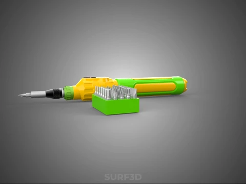 CORDLESS DRILL SCREWDRIVER SCREW DRIVER PEN HAND TOOL BIT SET 3D Model