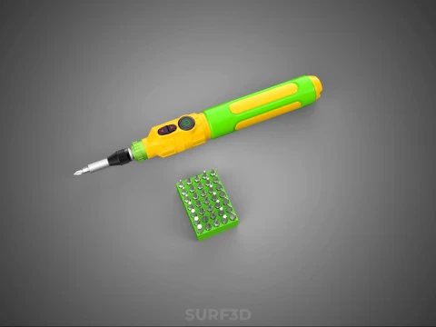 CORDLESS DRILL SCREWDRIVER SCREW DRIVER PEN HAND TOOL BIT SET 3D Model