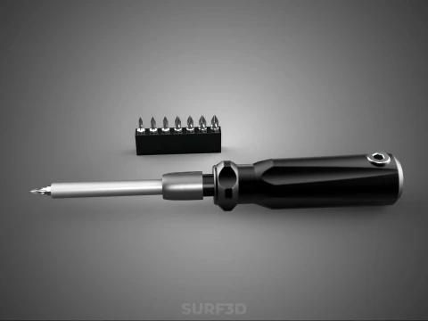 MANUAL SCREWDRIVER HAND TOOL INTERCHANGEABLE SCREW DRIVER BIT 3D Model