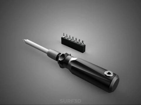 MANUAL SCREWDRIVER HAND TOOL INTERCHANGEABLE SCREW DRIVER BIT 3D Model