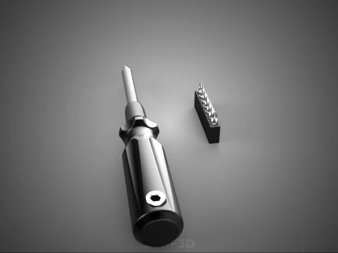 MANUAL SCREWDRIVER HAND TOOL INTERCHANGEABLE SCREW DRIVER BIT 3D Model