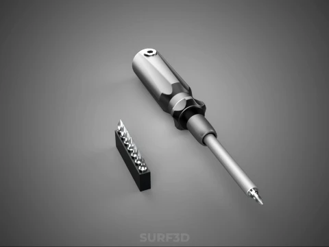 MANUAL SCREWDRIVER HAND TOOL INTERCHANGEABLE SCREW DRIVER BIT 3D Model