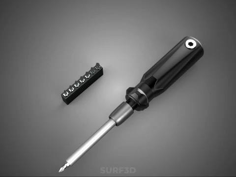 MANUAL SCREWDRIVER HAND TOOL INTERCHANGEABLE SCREW DRIVER BIT 3D Model