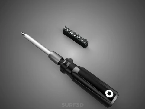 MANUAL SCREWDRIVER HAND TOOL INTERCHANGEABLE SCREW DRIVER BIT 3D Model