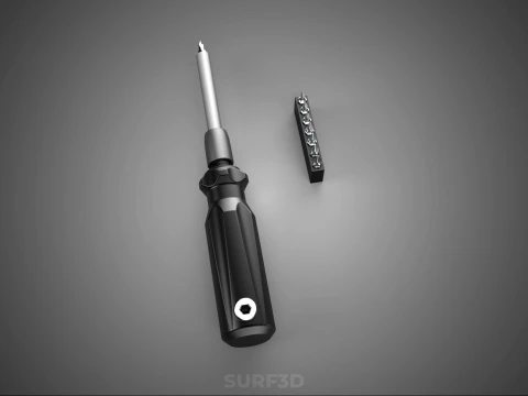 MANUAL SCREWDRIVER HAND TOOL INTERCHANGEABLE SCREW DRIVER BIT 3D Model