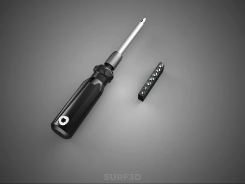 MANUAL SCREWDRIVER HAND TOOL INTERCHANGEABLE SCREW DRIVER BIT 3D Model