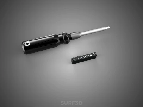 MANUAL SCREWDRIVER HAND TOOL INTERCHANGEABLE SCREW DRIVER BIT 3D Model