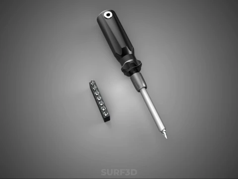 MANUAL SCREWDRIVER HAND TOOL INTERCHANGEABLE SCREW DRIVER BIT 3D Model
