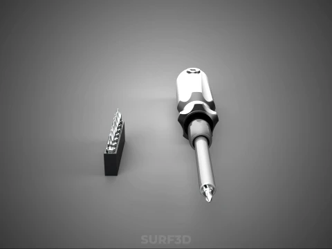 MANUAL SCREWDRIVER HAND TOOL INTERCHANGEABLE SCREW DRIVER BIT 3D Model