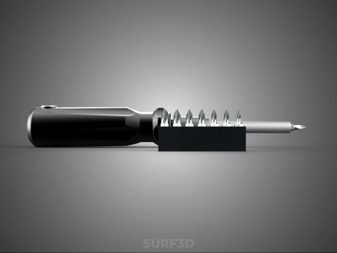 MANUAL SCREWDRIVER HAND TOOL INTERCHANGEABLE SCREW DRIVER BIT 3D Model