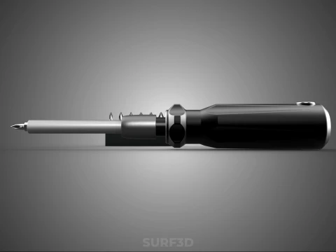 MANUAL SCREWDRIVER HAND TOOL INTERCHANGEABLE SCREW DRIVER BIT 3D Model