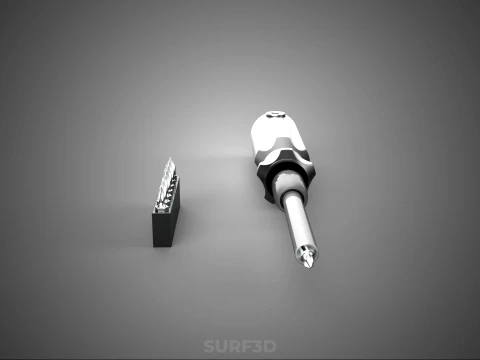 MANUAL SCREWDRIVER HAND TOOL INTERCHANGEABLE SCREW DRIVER BIT 3D Model