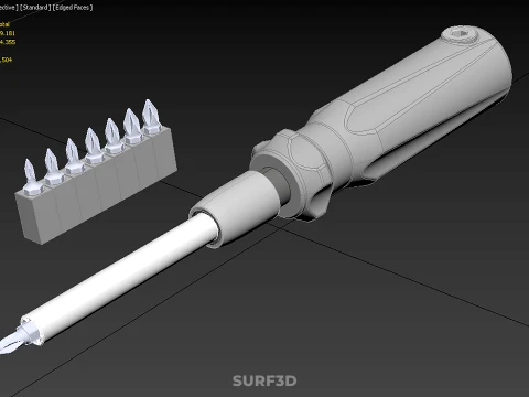 MANUAL SCREWDRIVER HAND TOOL INTERCHANGEABLE SCREW DRIVER BIT 3D Model