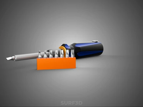 FLAT HEAD FLATHEAD SCREWDRIVER HAND TOOL SCREW DRIVER BIT TIP 3D Model