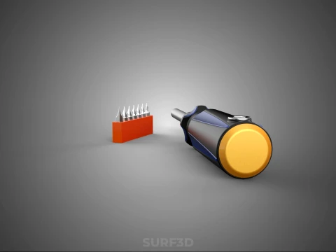 FLAT HEAD FLATHEAD SCREWDRIVER HAND TOOL SCREW DRIVER BIT TIP 3D Model
