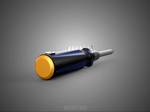 FLAT HEAD FLATHEAD SCREWDRIVER HAND TOOL SCREW DRIVER BIT TIP 3D Model