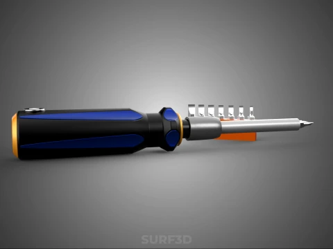 FLAT HEAD FLATHEAD SCREWDRIVER HAND TOOL SCREW DRIVER BIT TIP 3D Model