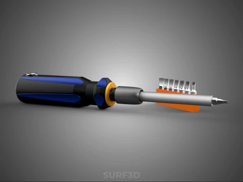 FLAT HEAD FLATHEAD SCREWDRIVER HAND TOOL SCREW DRIVER BIT TIP 3D Model