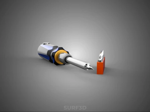 FLAT HEAD FLATHEAD SCREWDRIVER HAND TOOL SCREW DRIVER BIT TIP 3D Model