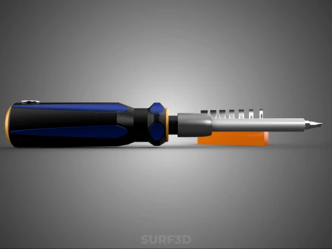 FLAT HEAD FLATHEAD SCREWDRIVER HAND TOOL SCREW DRIVER BIT TIP 3D Model