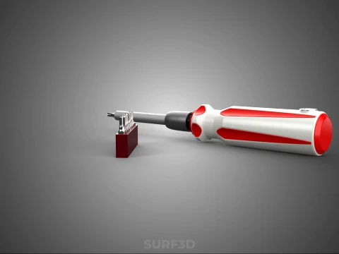 STAR HEAD MULTI BIT SCREWDRIVER HAND TOOL SCREW DRIVER TIP POINT 3D Model
