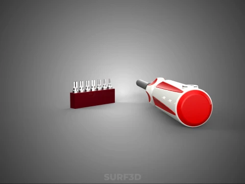 STAR HEAD MULTI BIT SCREWDRIVER HAND TOOL SCREW DRIVER TIP POINT 3D Model