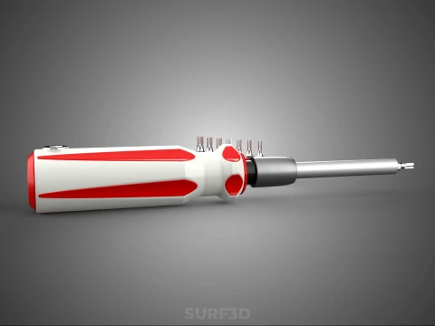 STAR HEAD MULTI BIT SCREWDRIVER HAND TOOL SCREW DRIVER TIP POINT 3D Model
